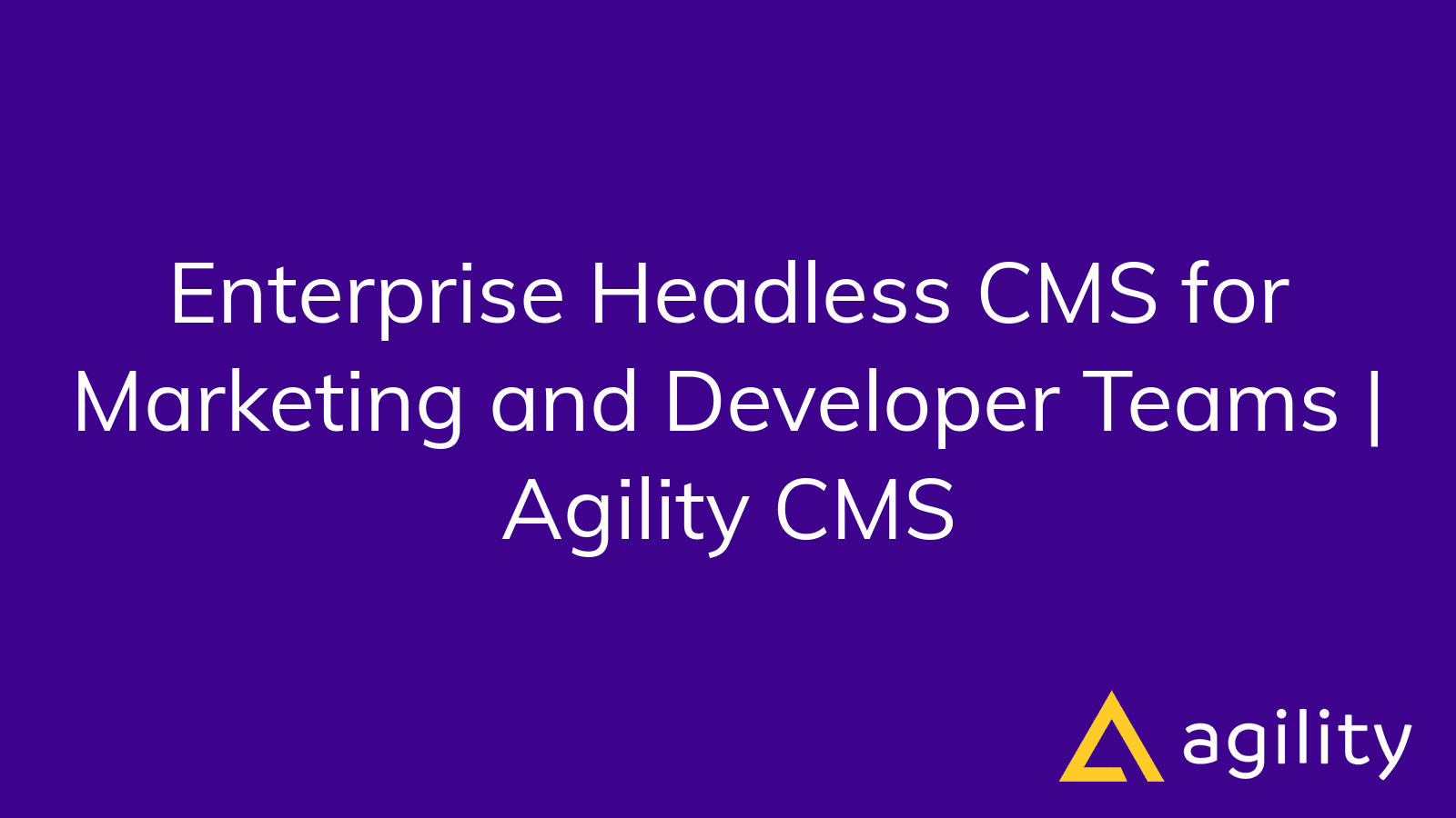 Agility CMS preview