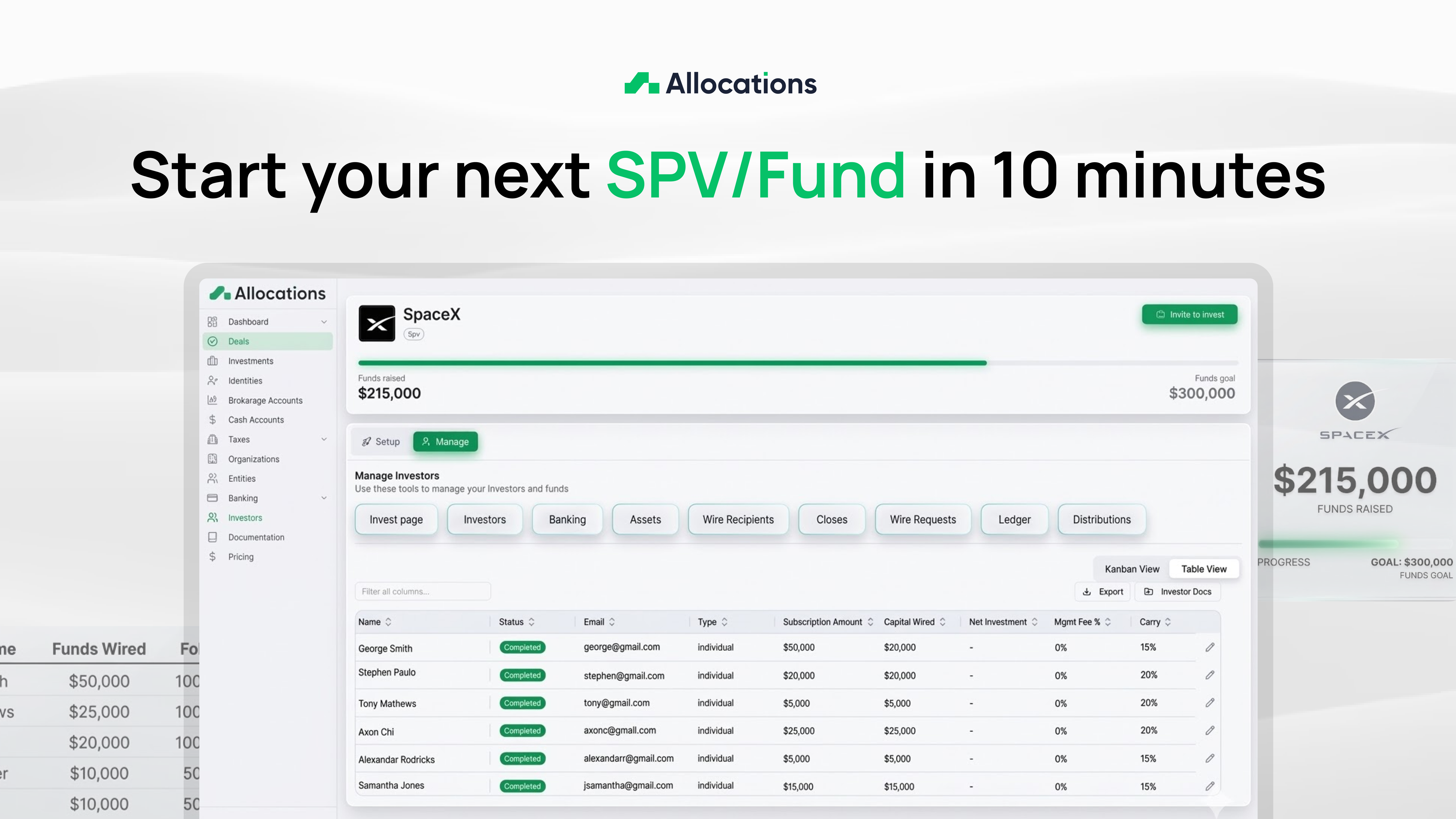 Allocations preview
