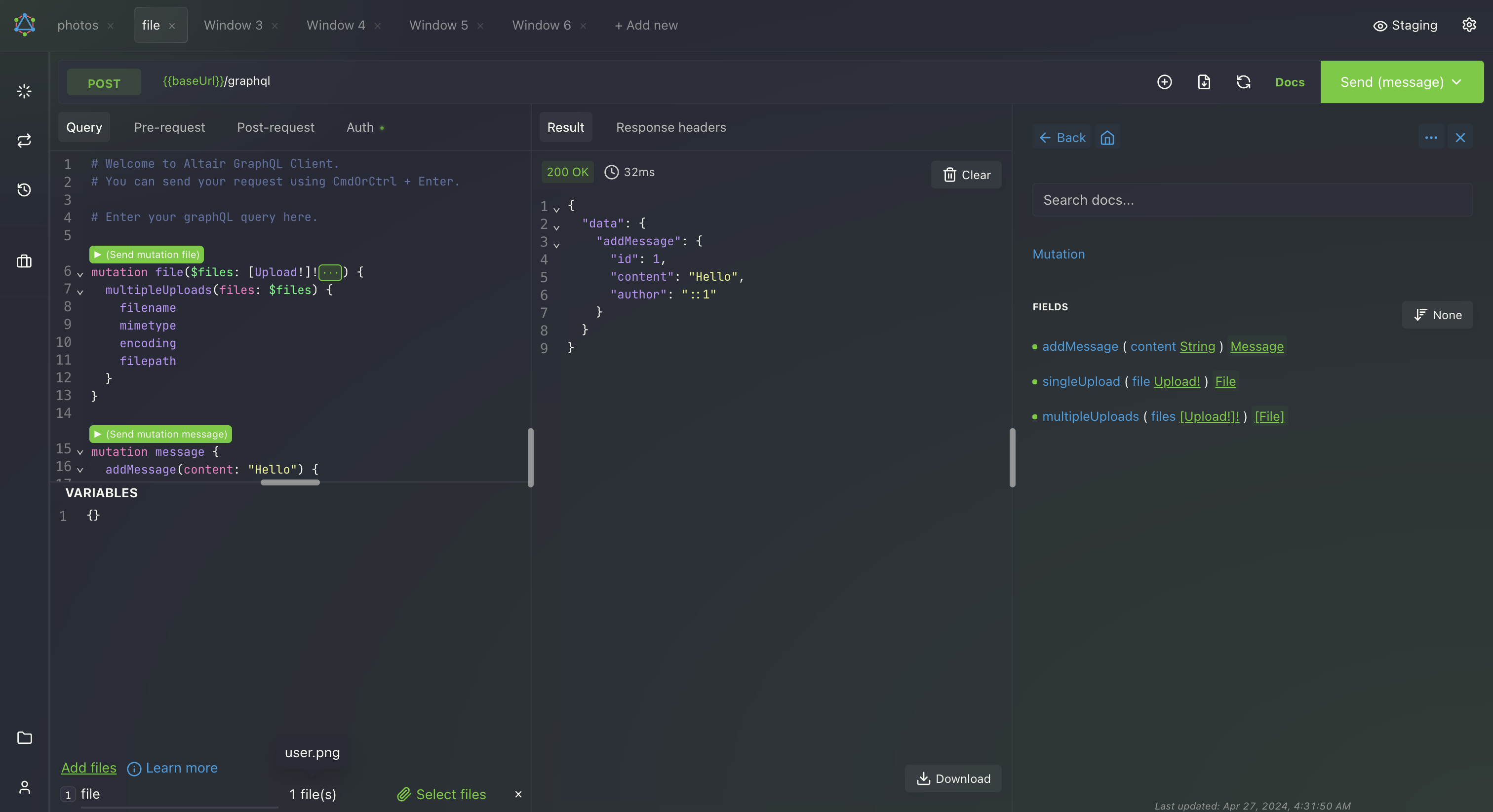 Altair GraphQL Client preview