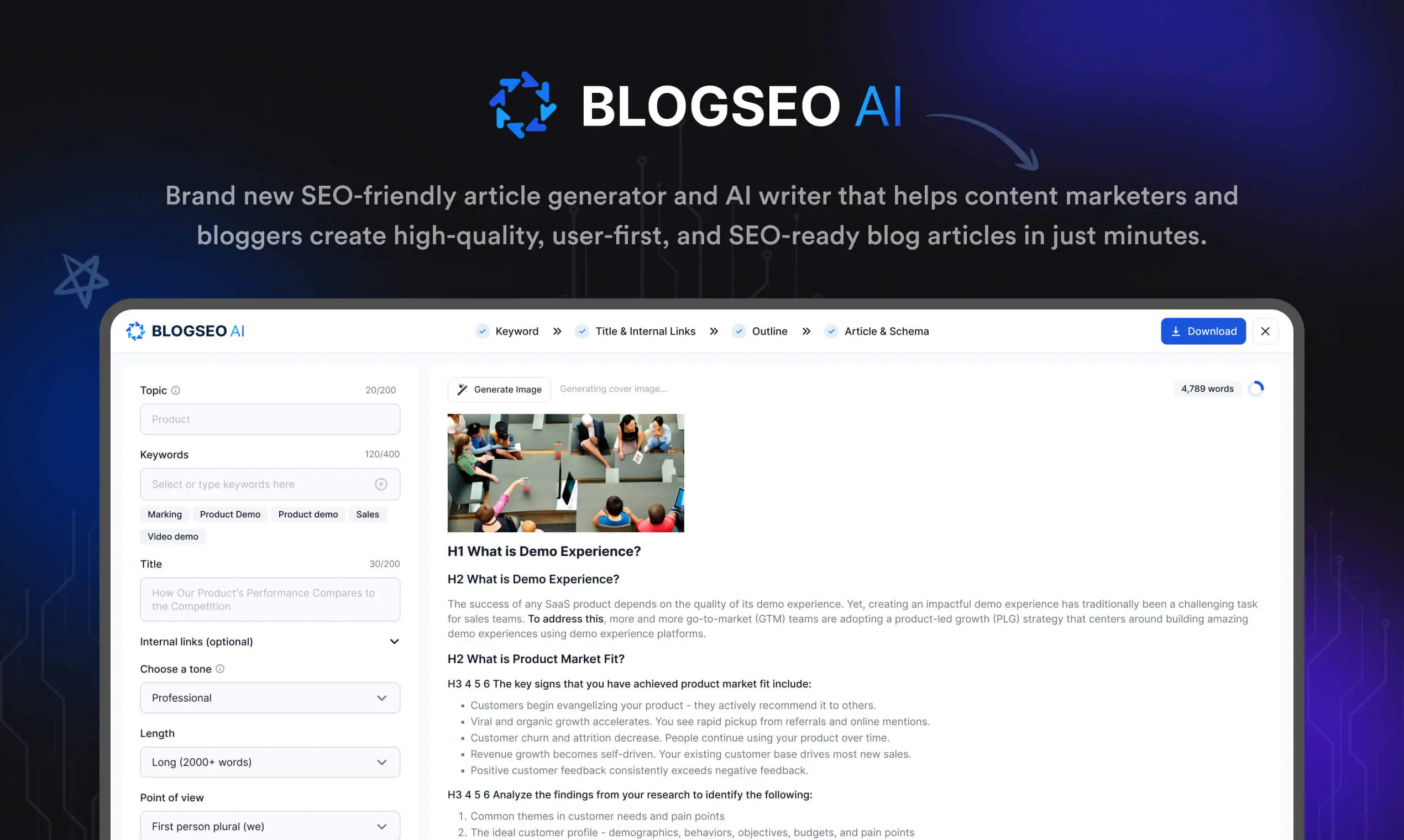 BlogSEO AI preview