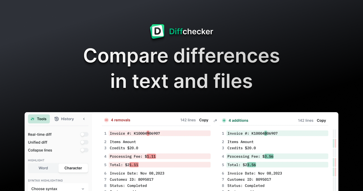 Diffchecker preview