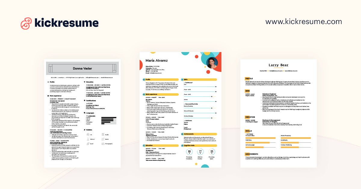 Kickresume preview