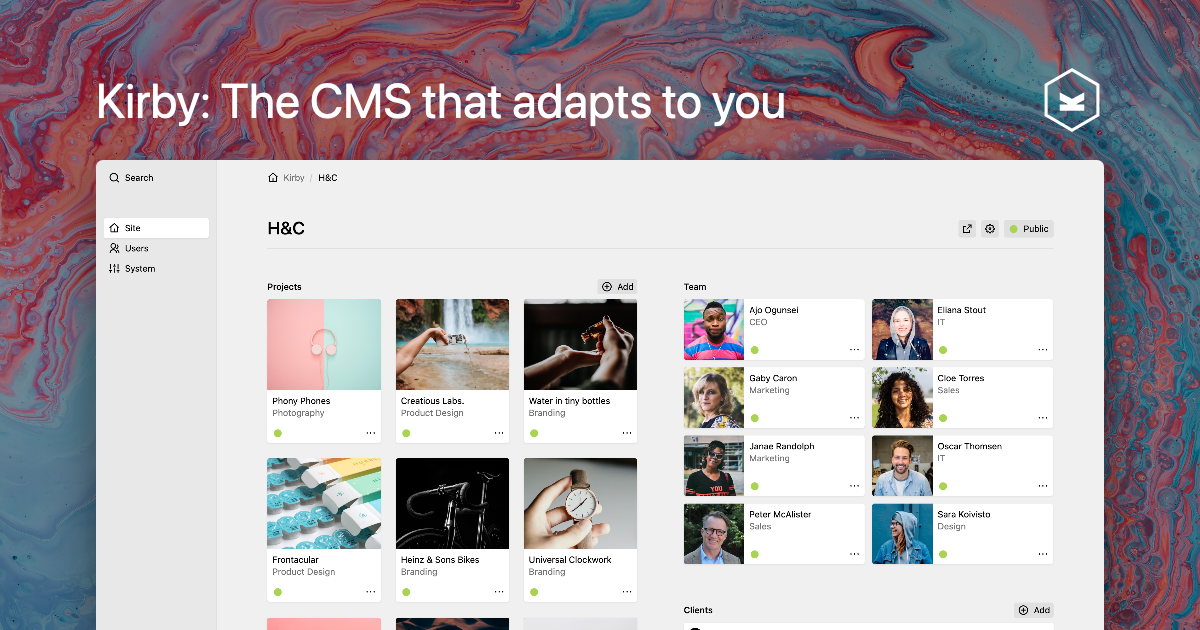 Kirby CMS preview