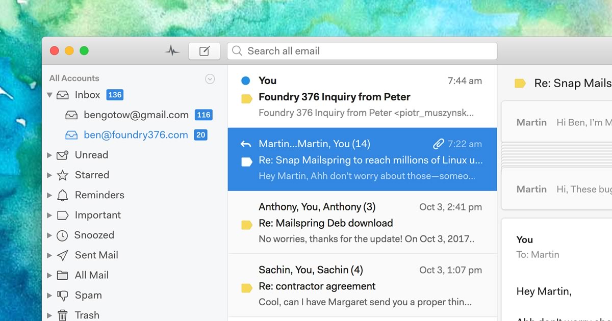 Mailspring preview