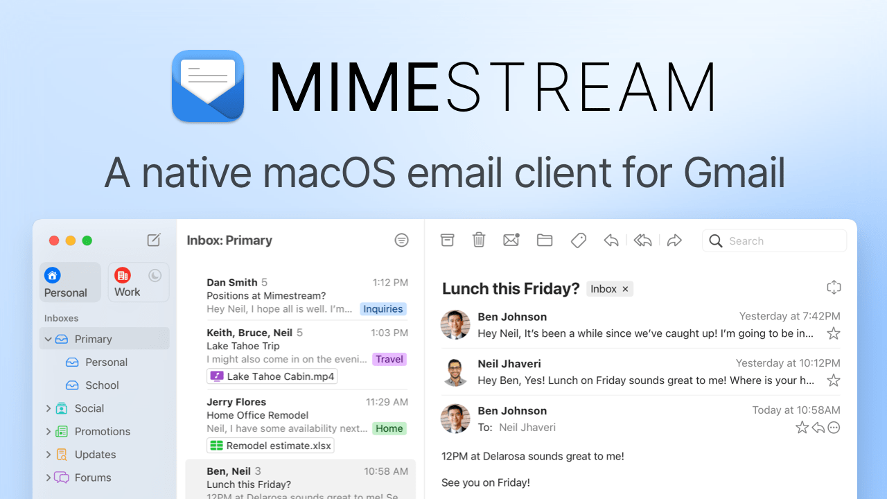 Mimestream preview