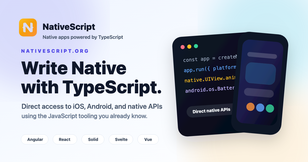 NativeScript preview