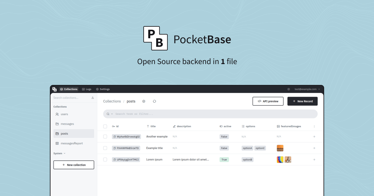 PocketBase preview