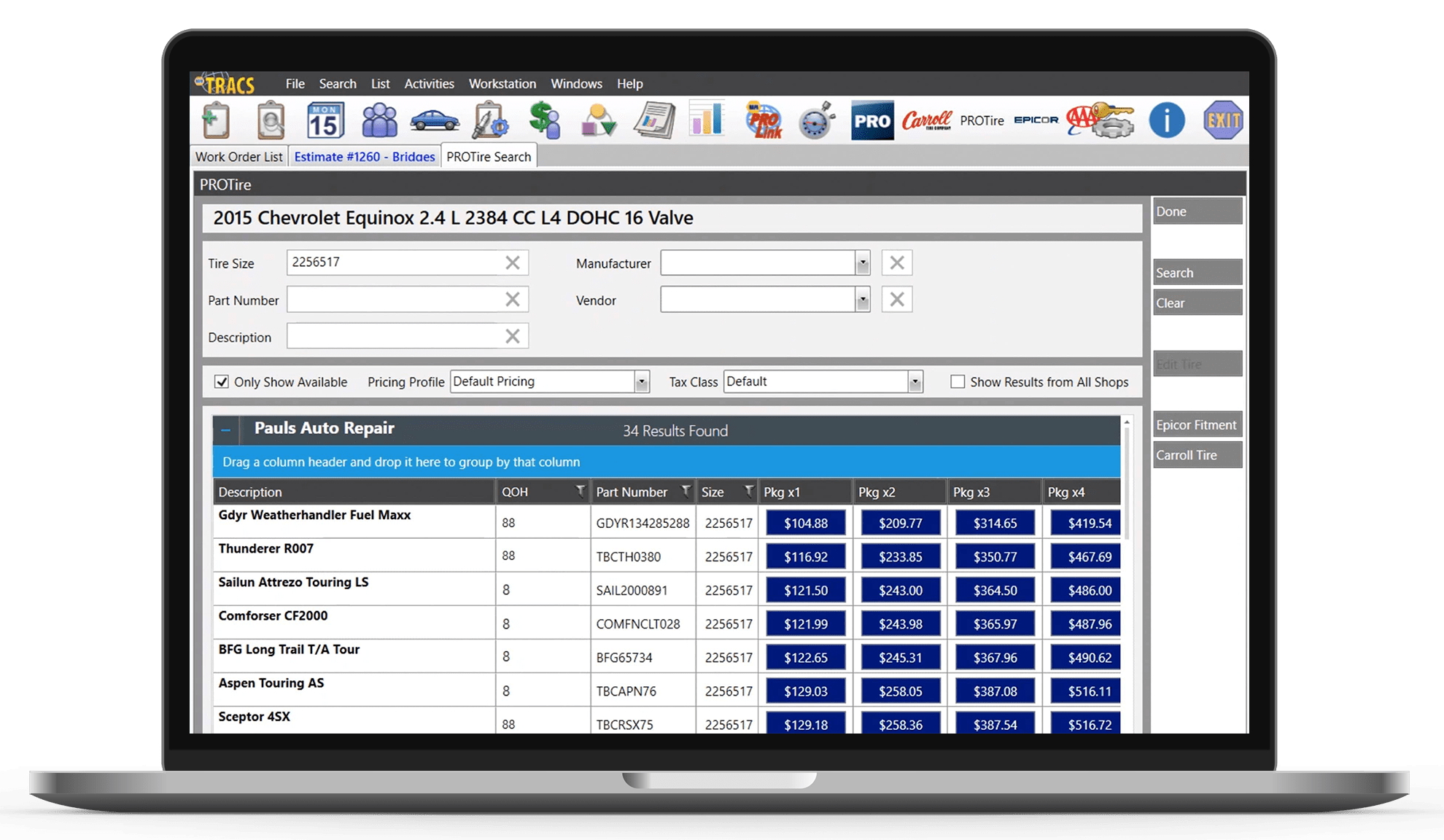 NAPA TRACS screenshot 1