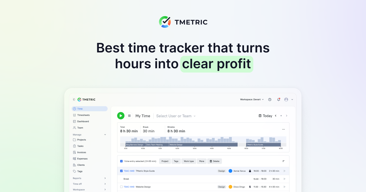 TMetric screenshot 1