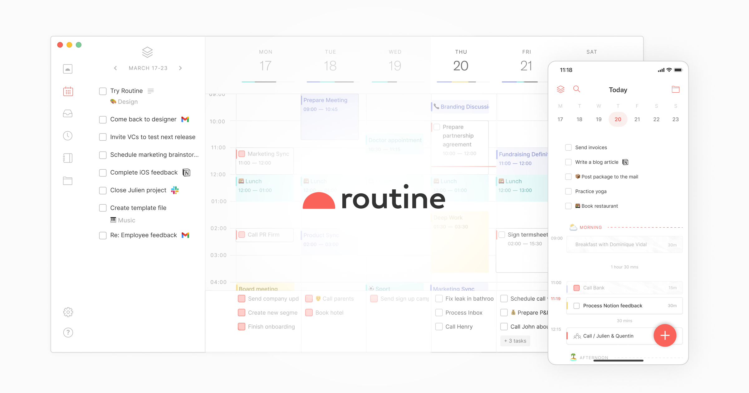 Routine preview