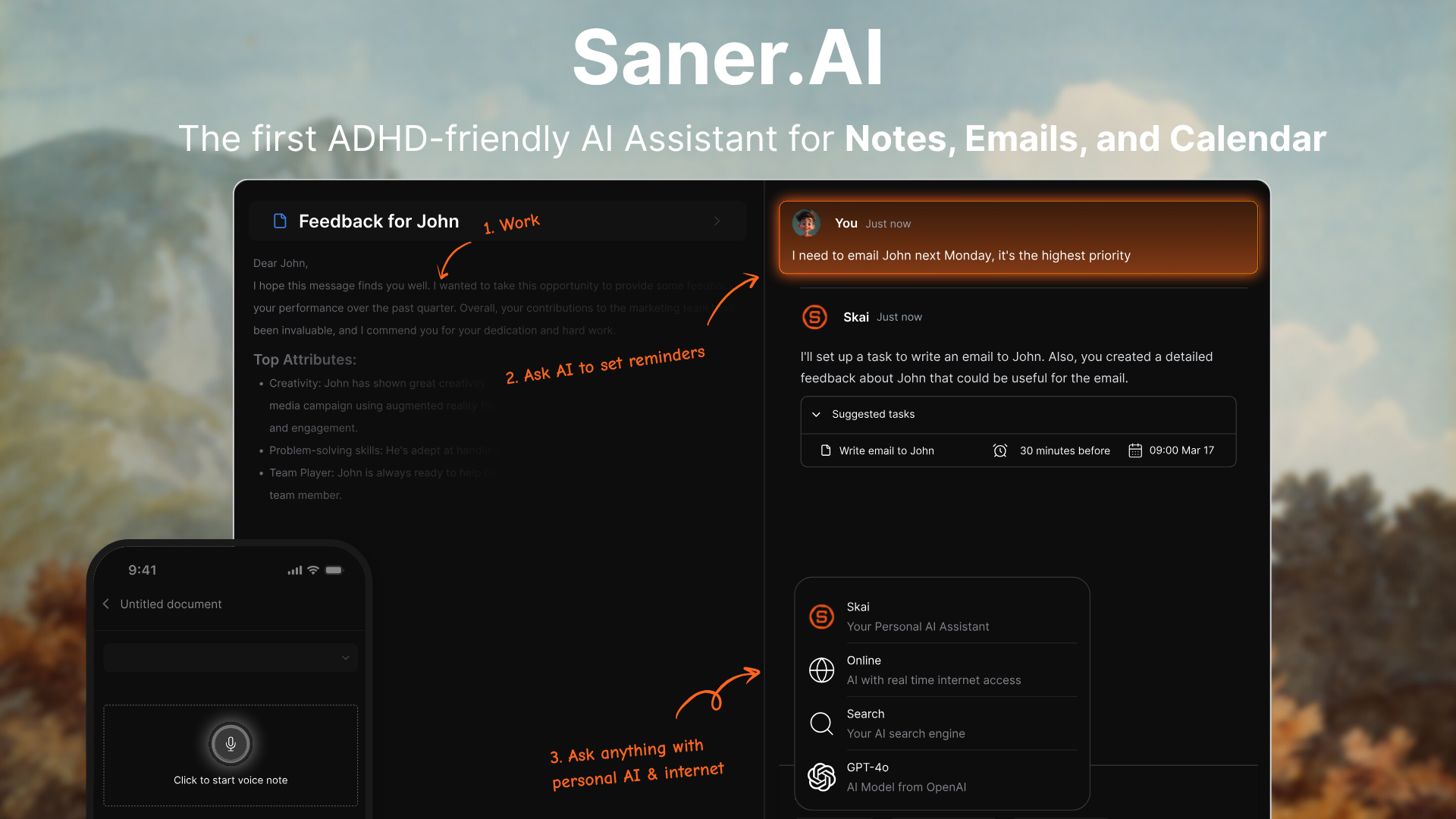 Saner.AI preview
