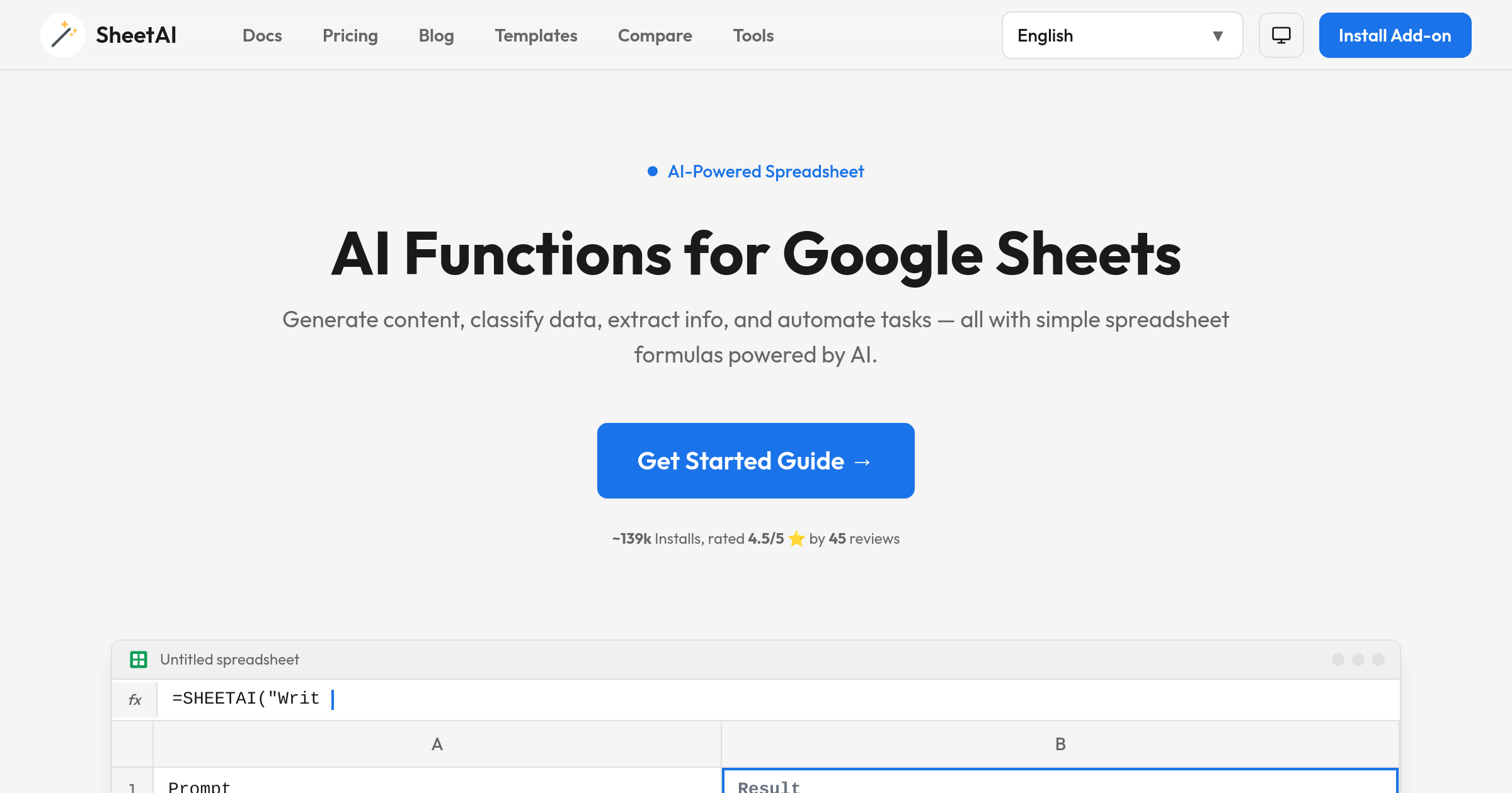Sheet AI preview