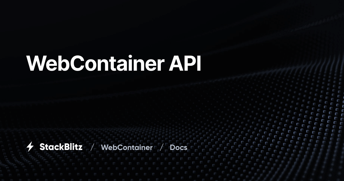 StackBlitz WebContainers preview