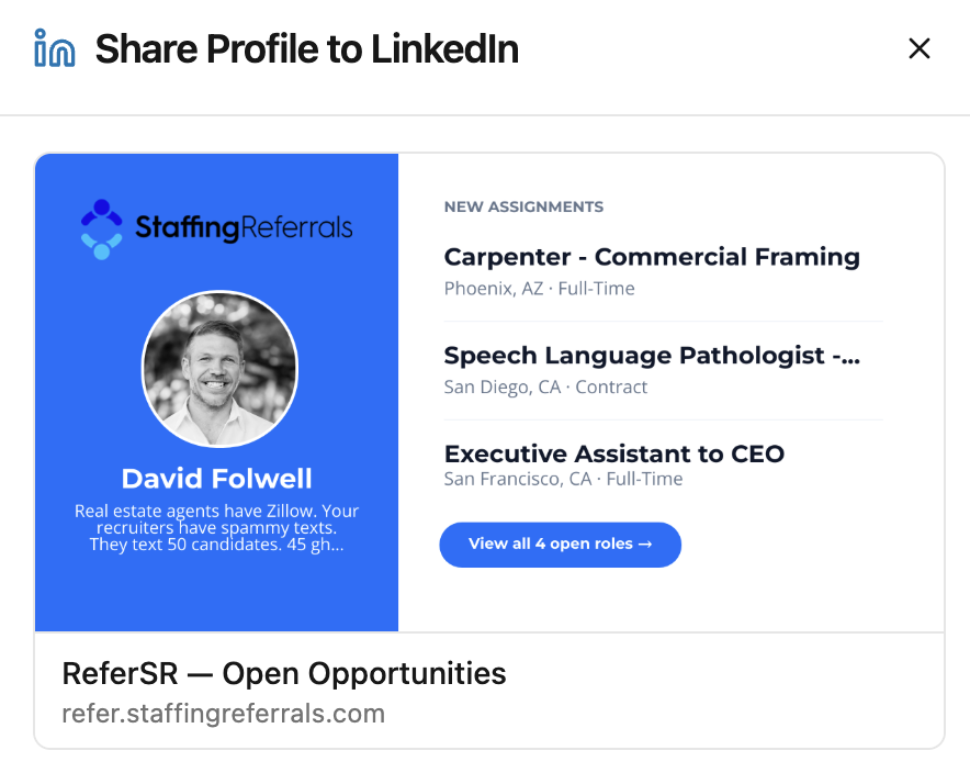 Staffing Referrals preview
