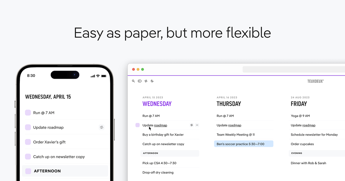 TeuxDeux preview
